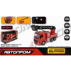 Машина  батар. АВТОПРОМ арт. AP9940 (24шт/2)"Пожежна охорона",бризкає водою,світло,звук,у короб.32*1