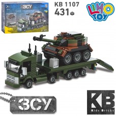 Конструктор KB 1107 (12шт) військова техніка, тягач із танком, 431дет, в кор-ці 40-25-9,5см