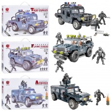 Конструктор XJ-792C-D-E (12шт) військова серія, джип, від 21см, від 689 дет, фігурки 2-4, 3 види, в 