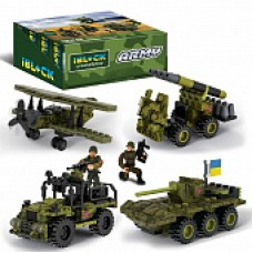 Конструктор IBLOCK арт. PL-921-425 (48ш) 6 диспл. по 8шт  Армія, 83-140дет., 4вида, р-р уп-ки 22*4,5