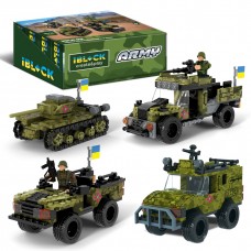 Конструктор IBLOCK арт. PL-921-426 (48ш) 6 диспл. по 8шт Армія, 122-161дет., 4вида,р-р уп-ки 22*4,5*