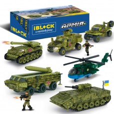 Конструктор IBLOCK арт. PL-921-489 (36шт) 6уп по 6шт Армія, 178-349дет., 4вида, дисп.бокс. 49,2*19,2