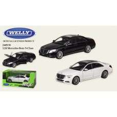 Машина мет. WELLY арт. 24051W (24шт/4) 1:24 MERCEDES BENZ S-CLASS,відкр.двері,капот,2 кольори,короб.