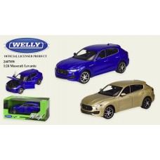 Машина мет. WELLY арт. 24078W (24шт/4)  1:24 MASERATI LEVANTE, відкр.двері, капіт, 2 кольори,р-р ігр