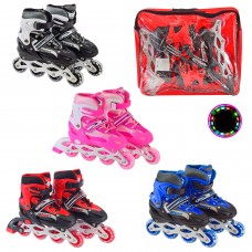 Ролики арт. RL2402 (6шт) M (35-38) метал.рама, колеса PVC 1 світло, 4 кольори